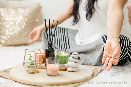 simple yoga meditation altar for your home yoga practice